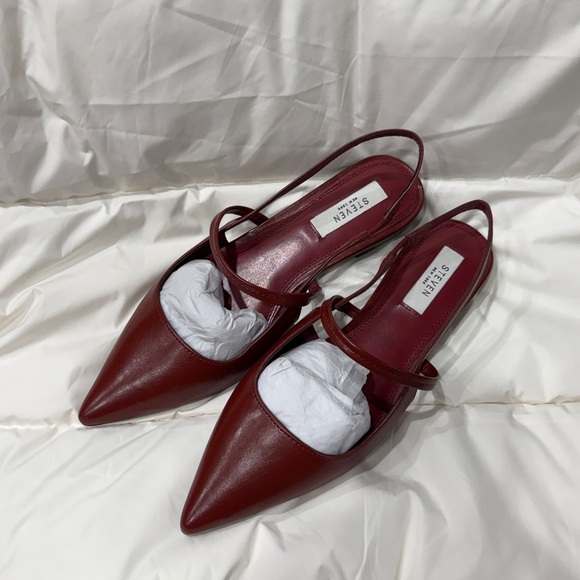 STEVEN by Steve Madden Deep Red Mallory Flat Size 8.5 - Picture 6 of 9